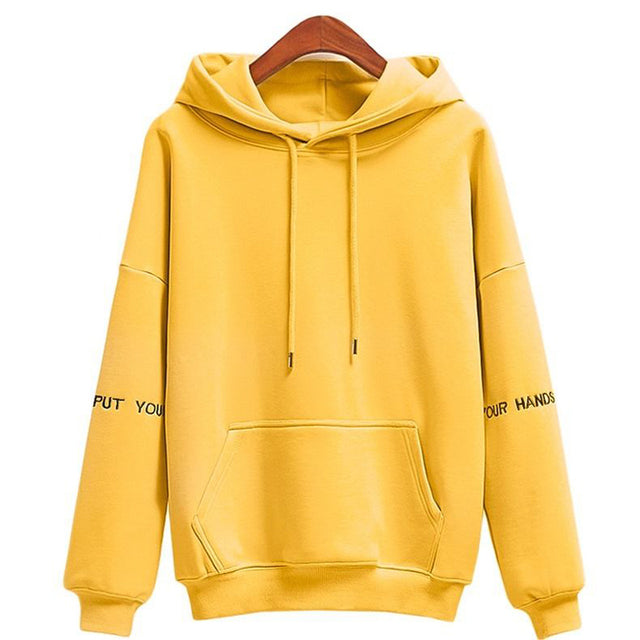 Kadın moda kadife Hoodies kadın düz renk nakış kapşonlu Tops eşofman kazak uzun kollu gündelik spor giyim ceket