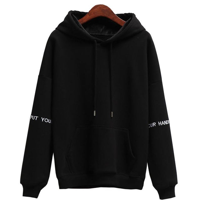 Kadın moda kadife Hoodies kadın düz renk nakış kapşonlu Tops eşofman kazak uzun kollu gündelik spor giyim ceket