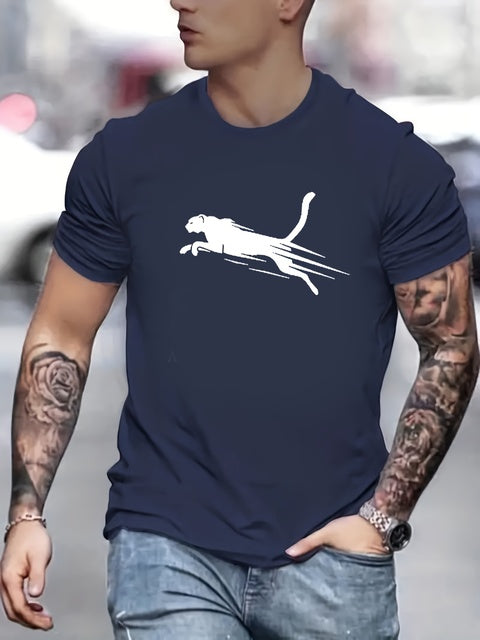 New Men's Printed Short Sleeve O-Neck T-shirt Summer Casual Simple Men's Fashion Top Plus Size Men's Clothing Sports Breathable