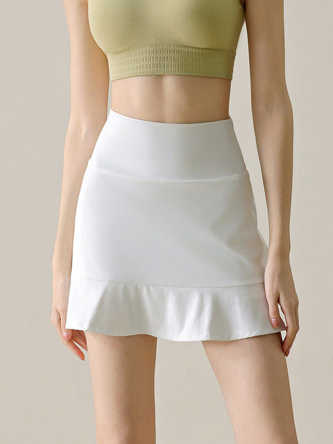 Nylon Petal Sports Short Skirt for Women with Inner Lining for Anti Glare Fitness Half Tennis Pants Skirt for Summer