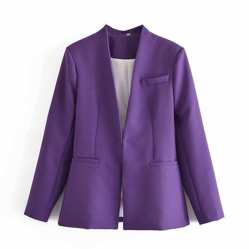 TAOP & ZA2274811 Early Autumn New Quality Women's Wear Without Laps Solid Color Suit Jacket 02274811620