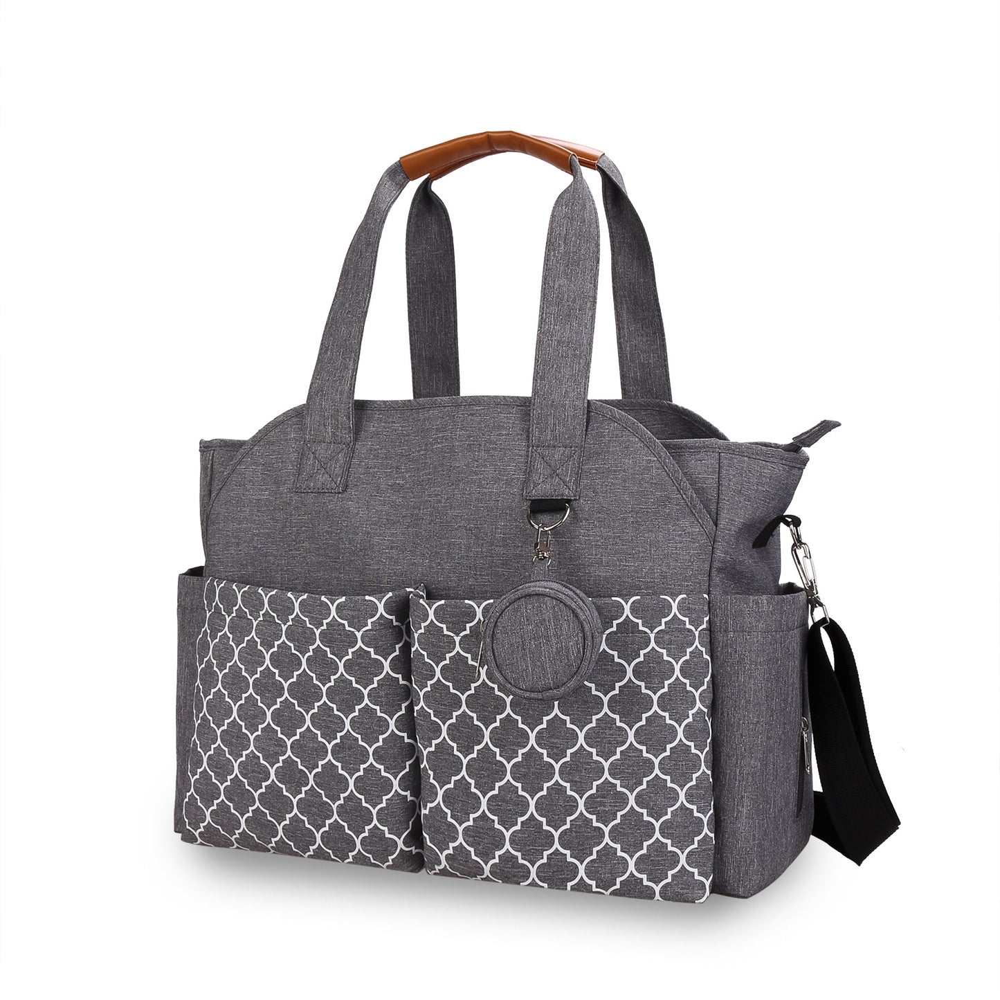 New portable single shoulder mummy bag printed geometric with pacifier package mother and baby travel outdoor mother bag