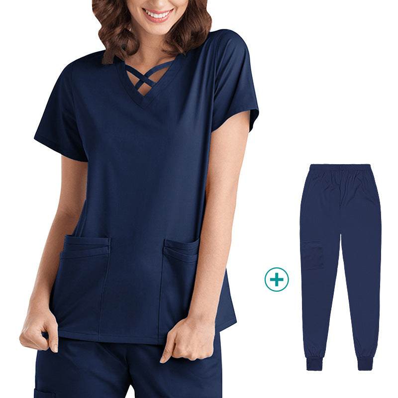 Wholesale elastic quick-drying doctor work clothes oral dental pet operating room protective clothing thin hand washing clothes foreign trade
