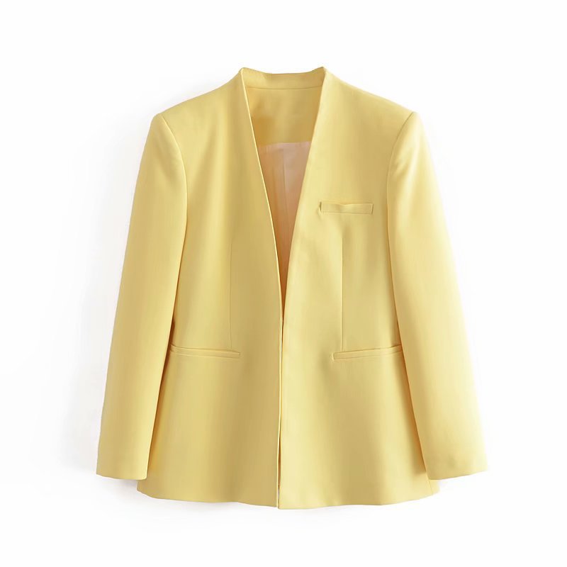 TAOP & ZA2274811 Early Autumn New Quality Women's Wear Without Laps Solid Color Suit Jacket 02274811620