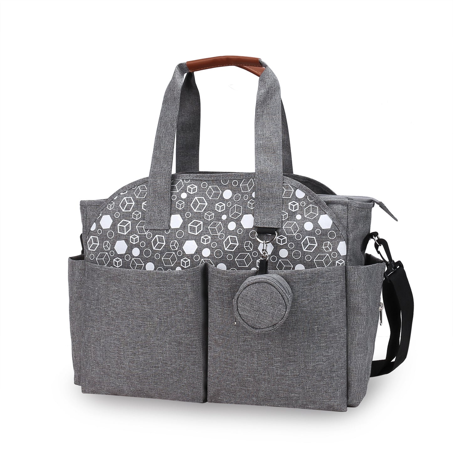 New portable single shoulder mummy bag printed geometric with pacifier package mother and baby travel outdoor mother bag