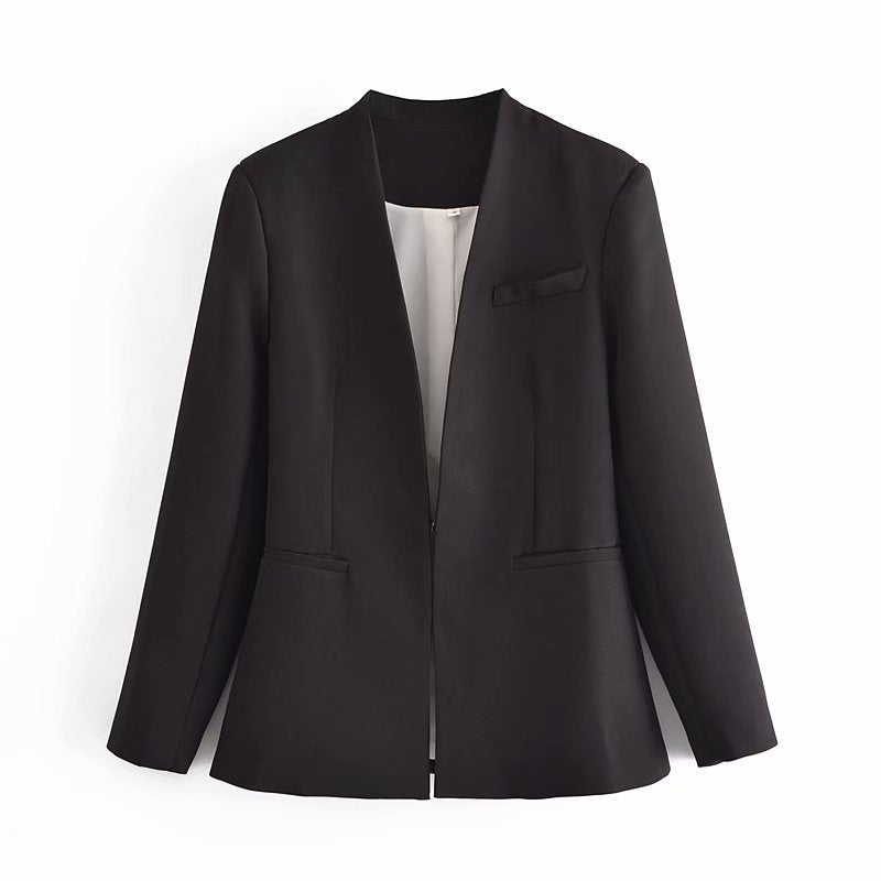 TAOP & ZA2274811 Early Autumn New Quality Women's Wear Without Laps Solid Color Suit Jacket 02274811620