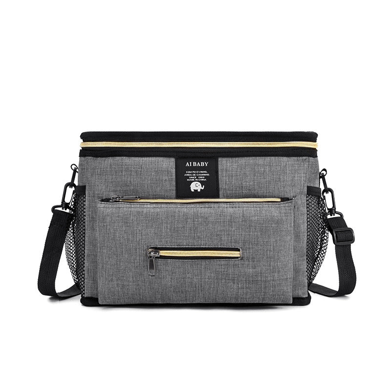 Spot wholesale multi-purpose stroller hanging bag portable diaper storage bag diagonal insulation bottle bag