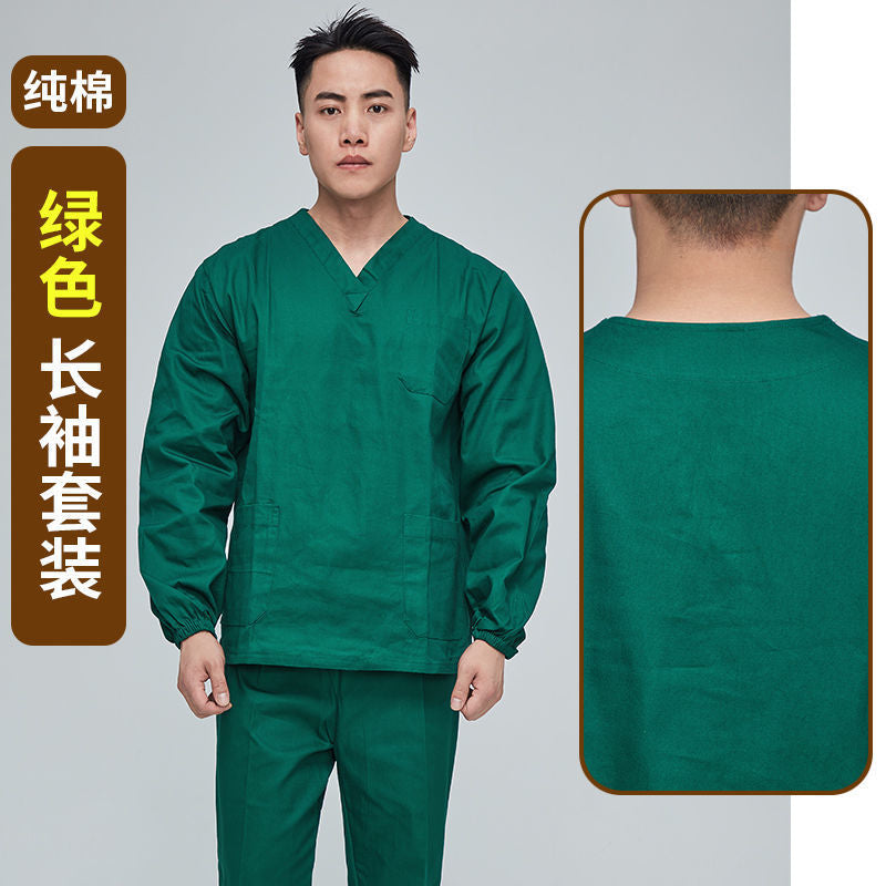 Cotton Pure Cotton Hand-washing Clothes Split Suit Doctor Nurse Examiners Hand-washing Clothes Surgical Clothes Summer Short Sleeve