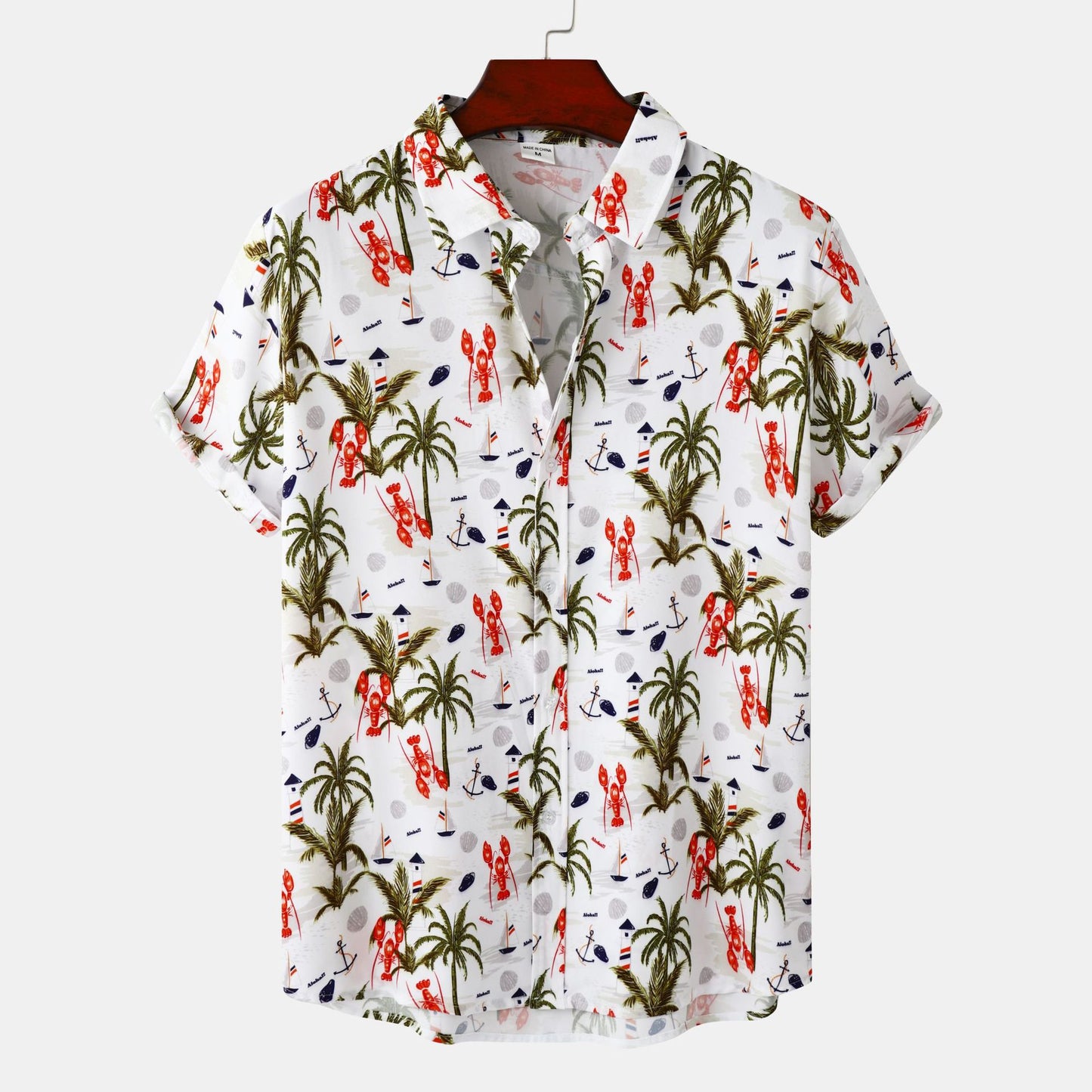Cross-border foreign trade 2023 new European size men's floral printing design European and American style short sleeve beach vacation shirt men