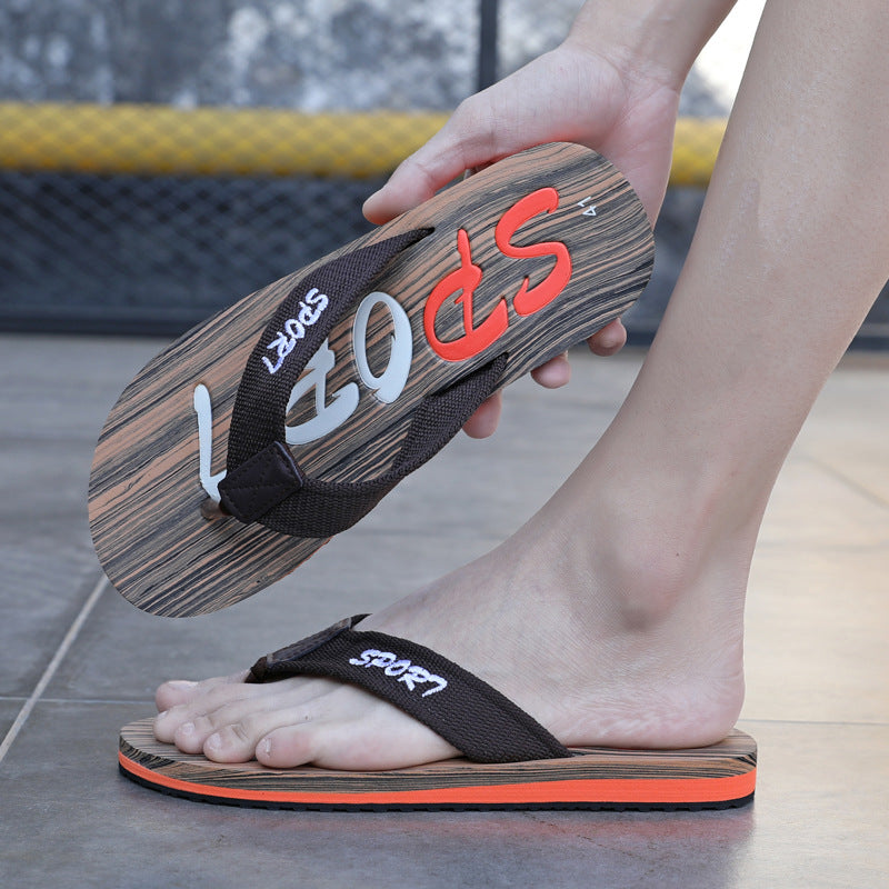 New 45 size flip flops men's plus size shoes summer beach travel slippers outer wear thick bottom flip-flops