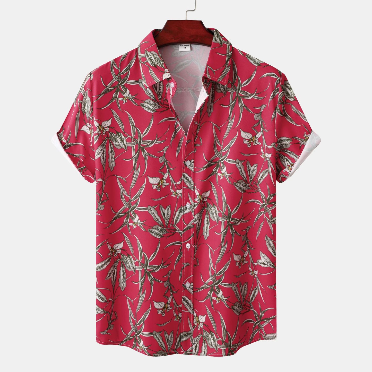 Cross-border foreign trade 2023 new European size men's floral printing design European and American style short sleeve beach vacation shirt men