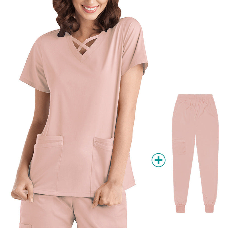 Wholesale elastic quick-drying doctor work clothes oral dental pet operating room protective clothing thin hand washing clothes foreign trade