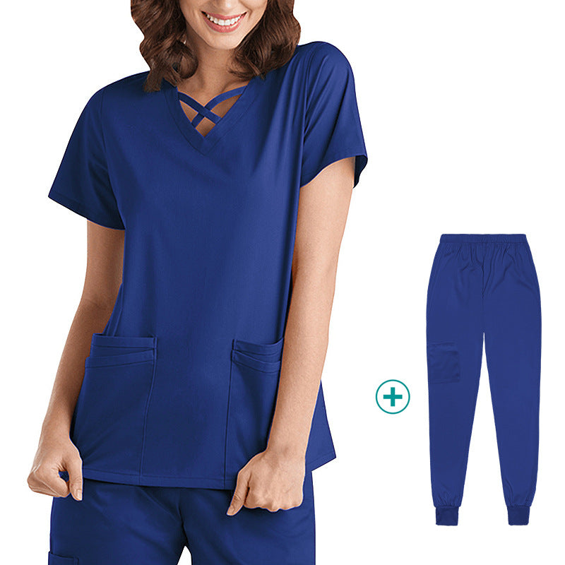 Wholesale elastic quick-drying doctor work clothes oral dental pet operating room protective clothing thin hand washing clothes foreign trade