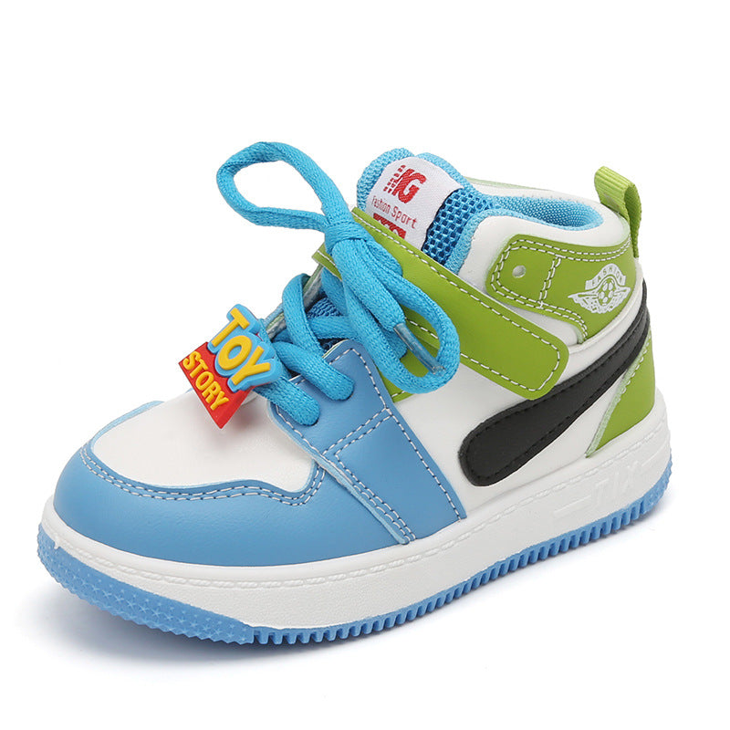 A generation of children's sports shoes 2024 spring boys casual board shoes high cartoon girls online red shoes baby
