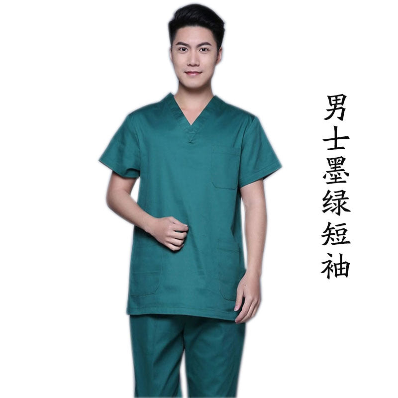 Cotton Pure Cotton Hand-washing Clothes Split Suit Doctor Nurse Examiners Hand-washing Clothes Surgical Clothes Summer Short Sleeve