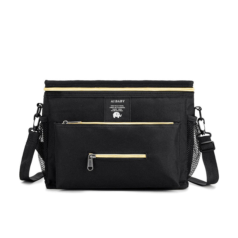 Spot wholesale multi-purpose stroller hanging bag portable diaper storage bag diagonal insulation bottle bag