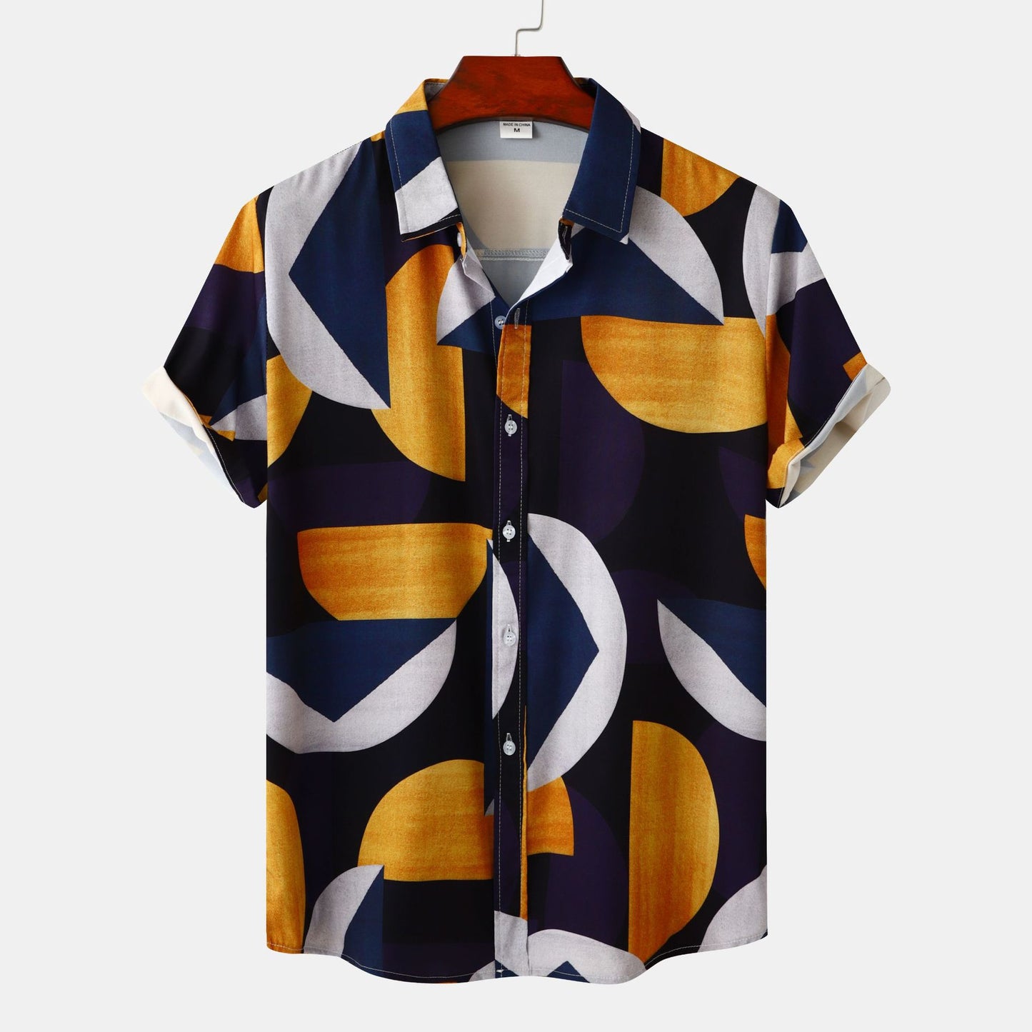 Cross-border foreign trade 2023 new European size men's floral printing design European and American style short sleeve beach vacation shirt men