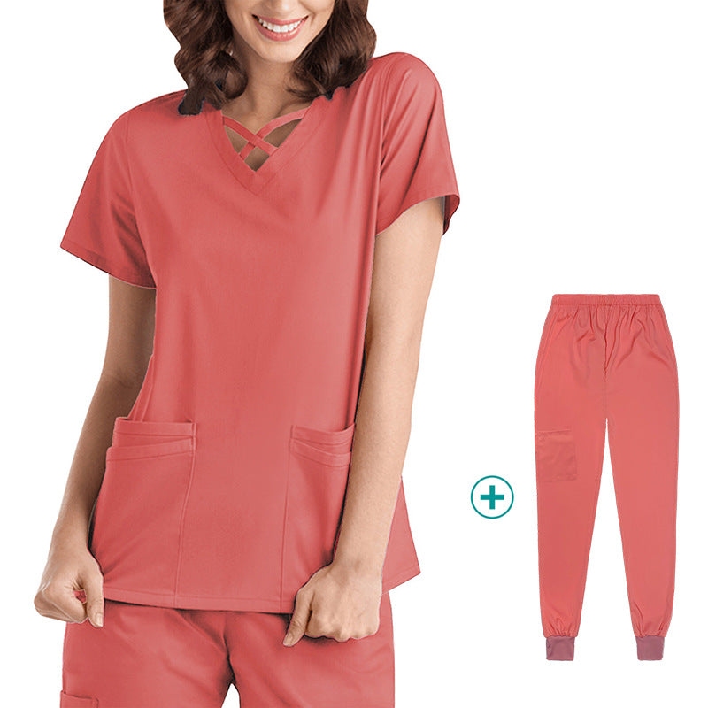 Wholesale elastic quick-drying doctor work clothes oral dental pet operating room protective clothing thin hand washing clothes foreign trade
