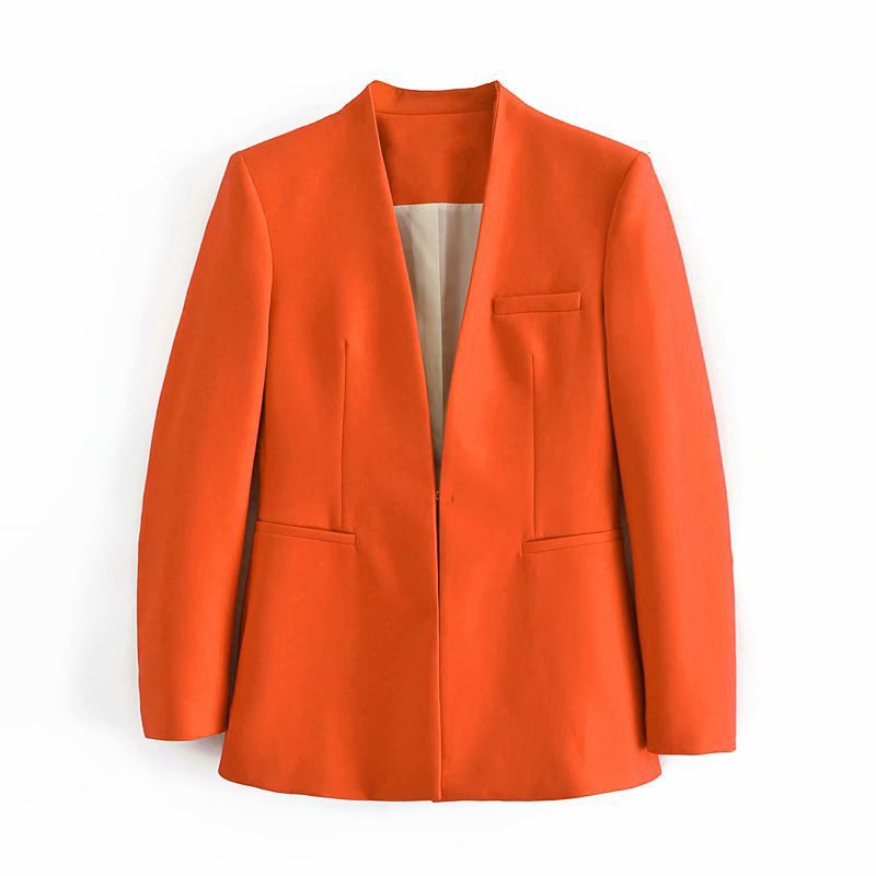 TAOP & ZA2274811 Early Autumn New Quality Women's Wear Without Laps Solid Color Suit Jacket 02274811620