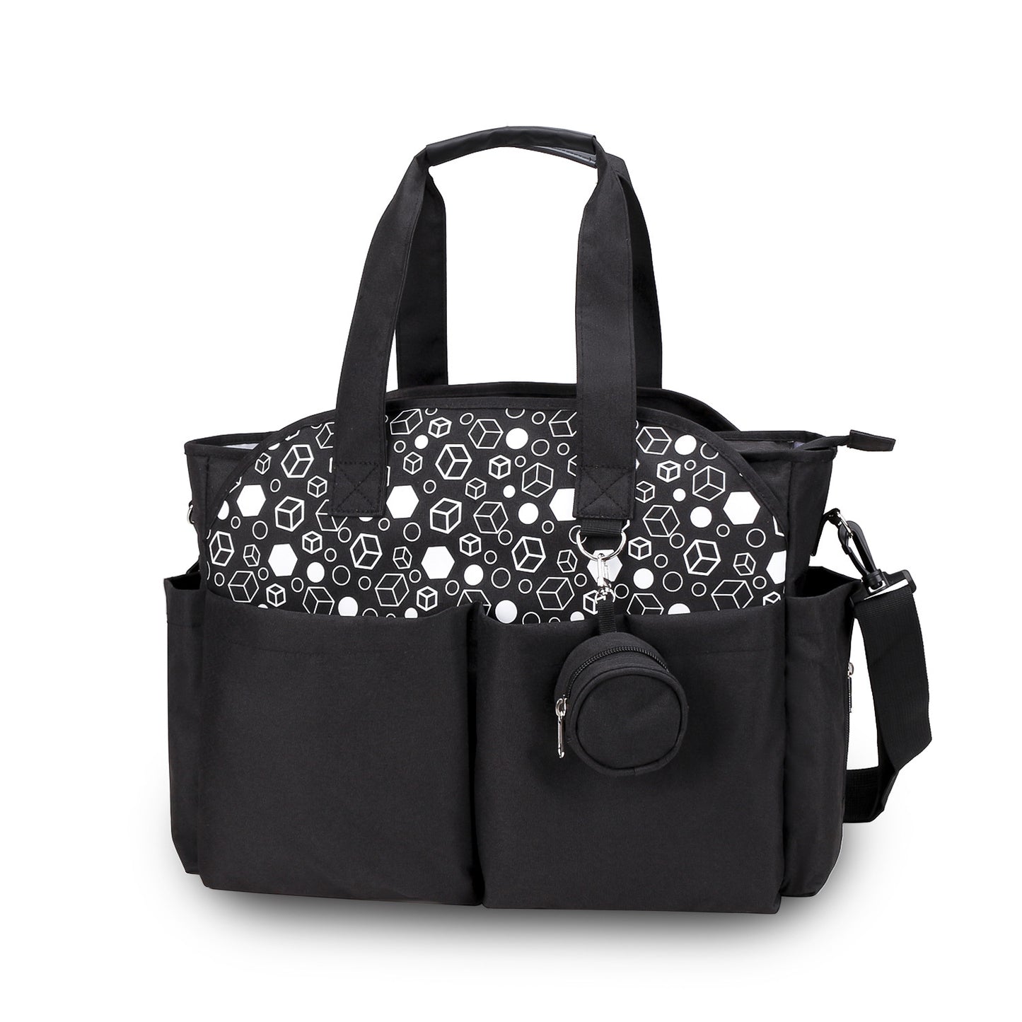 New portable single shoulder mummy bag printed geometric with pacifier package mother and baby travel outdoor mother bag