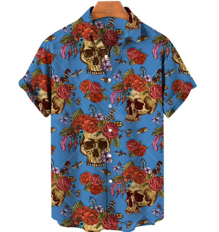 Men's 3D digital printing short-sleeved shirt top cross-border AliExpress hot sale animal Cat series cardigan