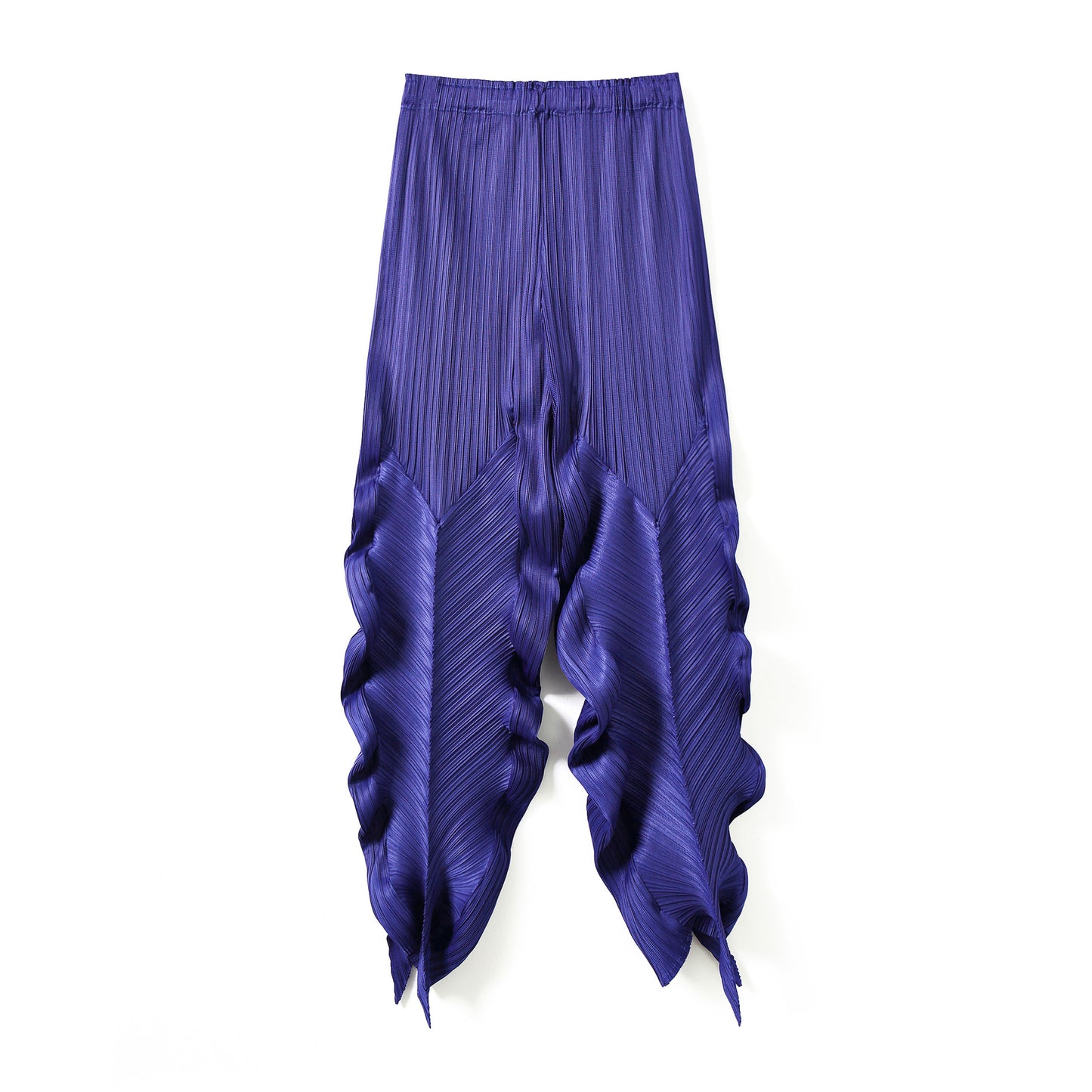 Pleated seaweed loose stretch casual pants summer Sanzhai cropped harem pants design personality tapered women's pants fashion