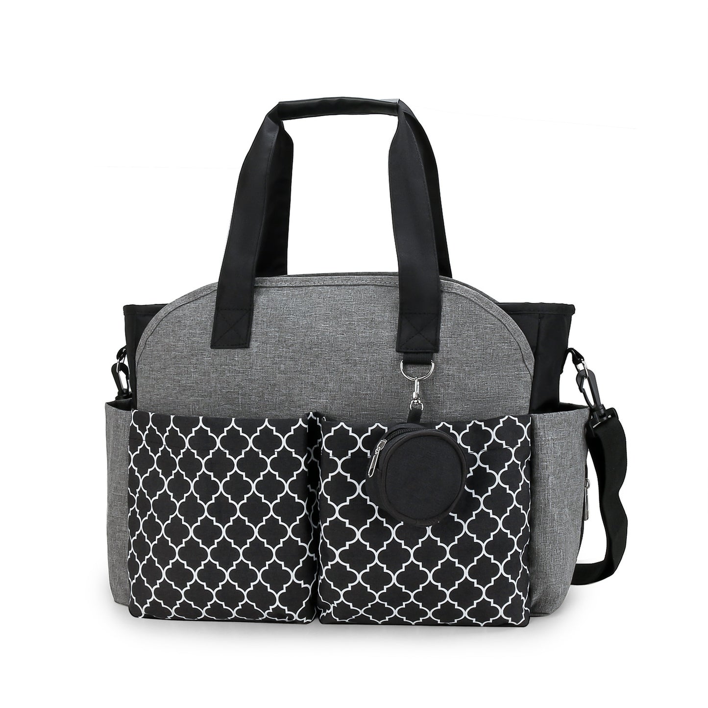 New portable single shoulder mummy bag printed geometric with pacifier package mother and baby travel outdoor mother bag