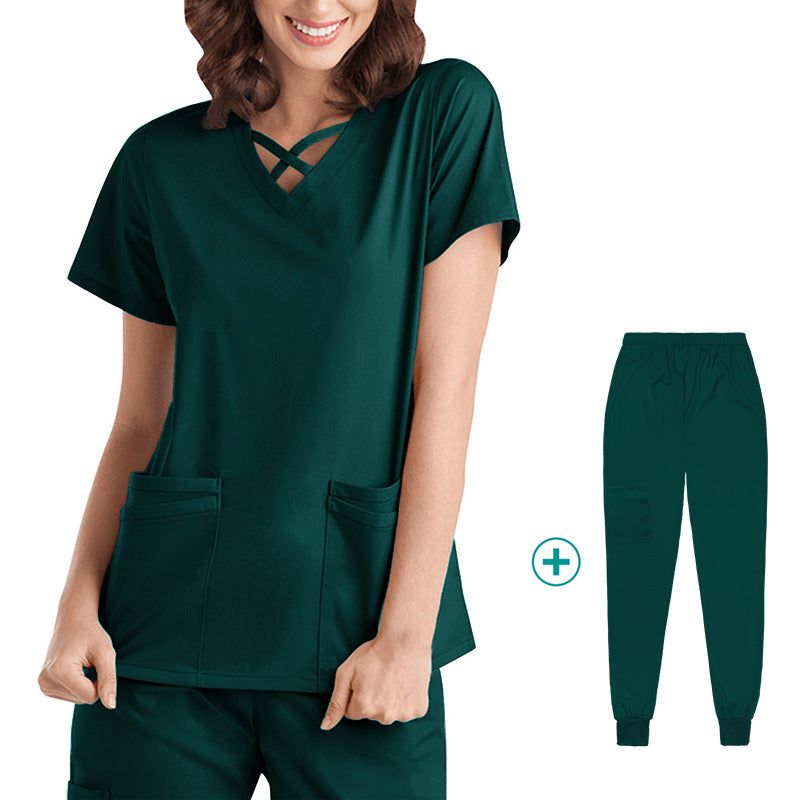 Wholesale elastic quick-drying doctor work clothes oral dental pet operating room protective clothing thin hand washing clothes foreign trade