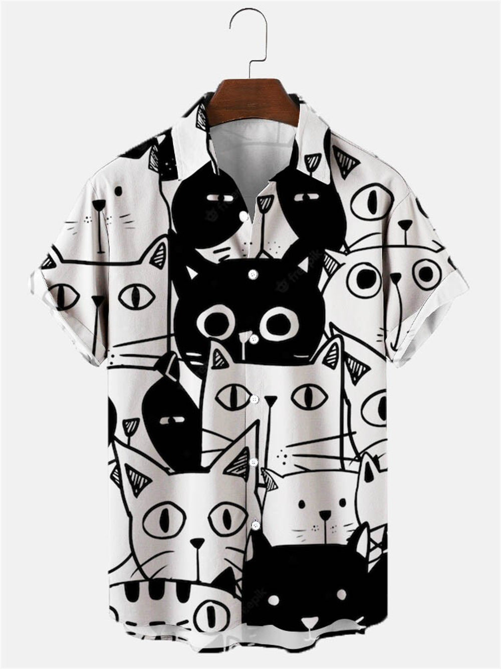 Men's 3D digital printing short-sleeved shirt top cross-border AliExpress hot sale animal Cat series cardigan
