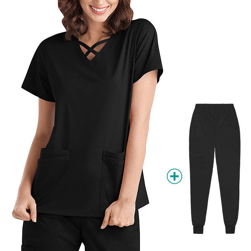 Wholesale elastic quick-drying doctor work clothes oral dental pet operating room protective clothing thin hand washing clothes foreign trade