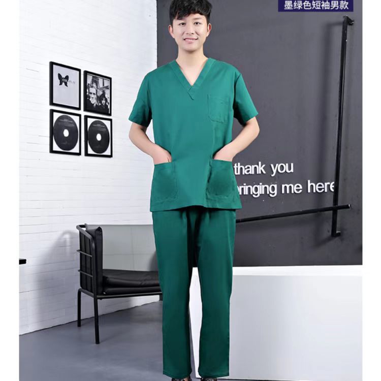 Cotton Pure Cotton Hand-washing Clothes Split Suit Doctor Nurse Examiners Hand-washing Clothes Surgical Clothes Summer Short Sleeve