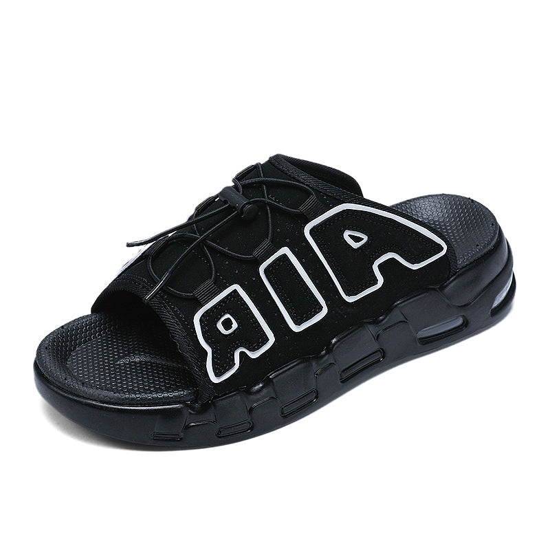Summer new PU air cushion slippers slip-on men's shoes outdoor slip-on casual Korean style beach shoes cross-border plus size