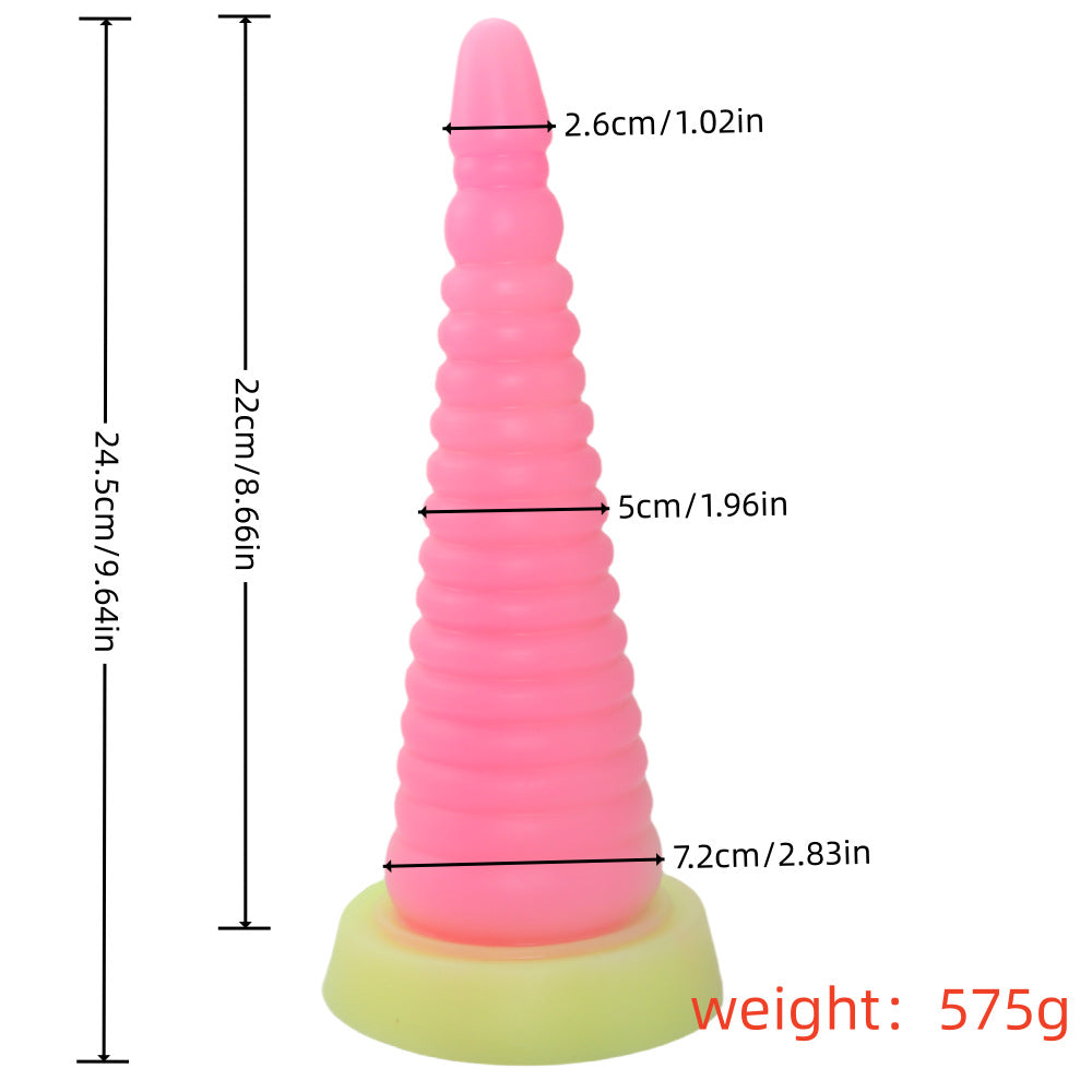 Luminous shark super large thick soft suction cup anal expansion device boxing court masturbation adult sex toy supplies