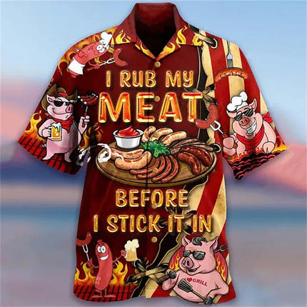 Men's 3D digital printing short-sleeved shirt top cross-border AliExpress hot sale animal Cat series cardigan