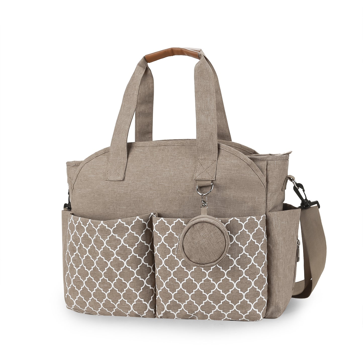 New portable single shoulder mummy bag printed geometric with pacifier package mother and baby travel outdoor mother bag