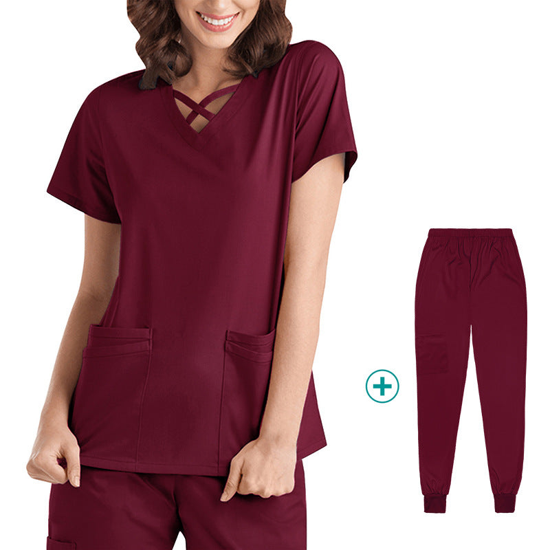 Wholesale elastic quick-drying doctor work clothes oral dental pet operating room protective clothing thin hand washing clothes foreign trade