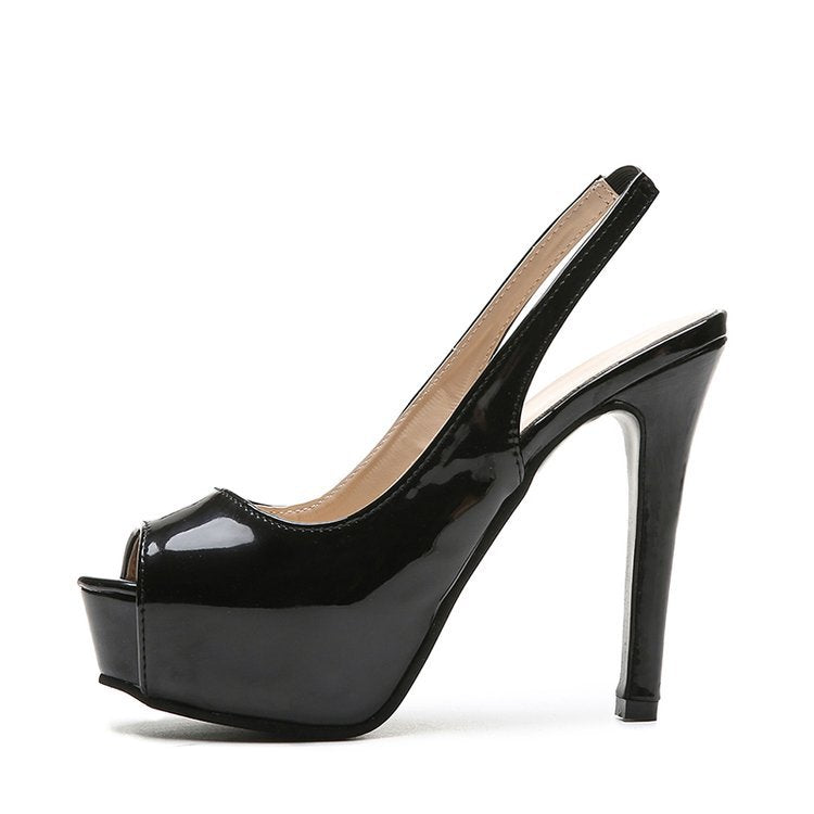 Factory Direct 35-43 peep toe sandals women 41-42 cross-border ultra-high stiletto heel 13cm high heels platform shoes