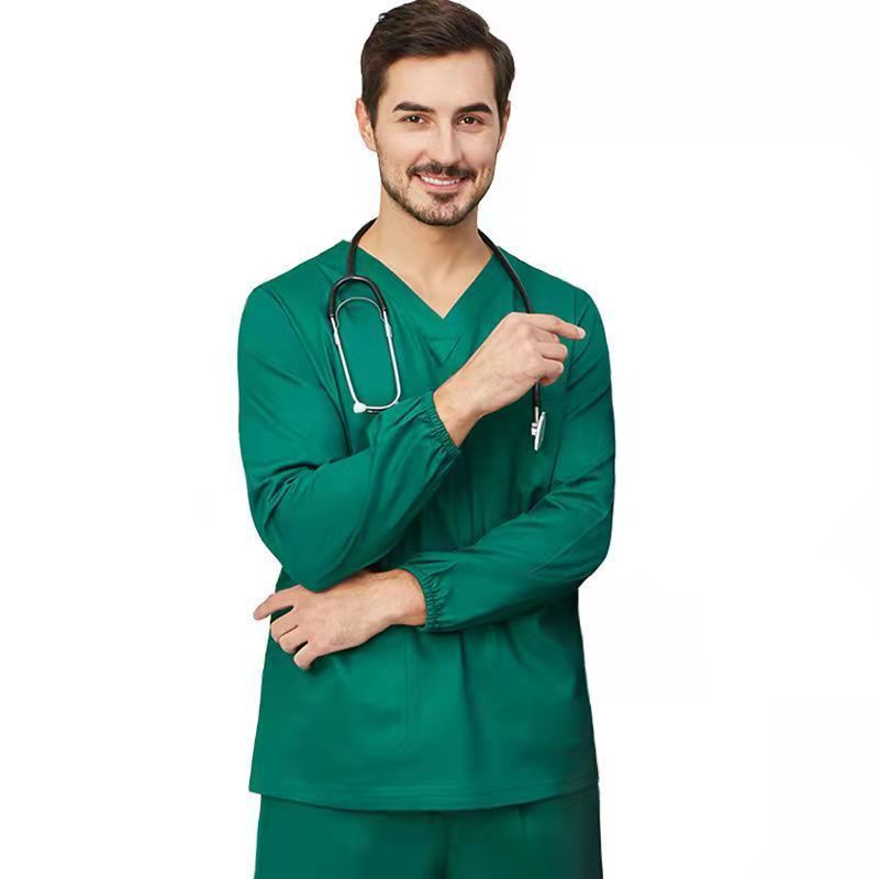 Cotton Pure Cotton Hand-washing Clothes Split Suit Doctor Nurse Examiners Hand-washing Clothes Surgical Clothes Summer Short Sleeve