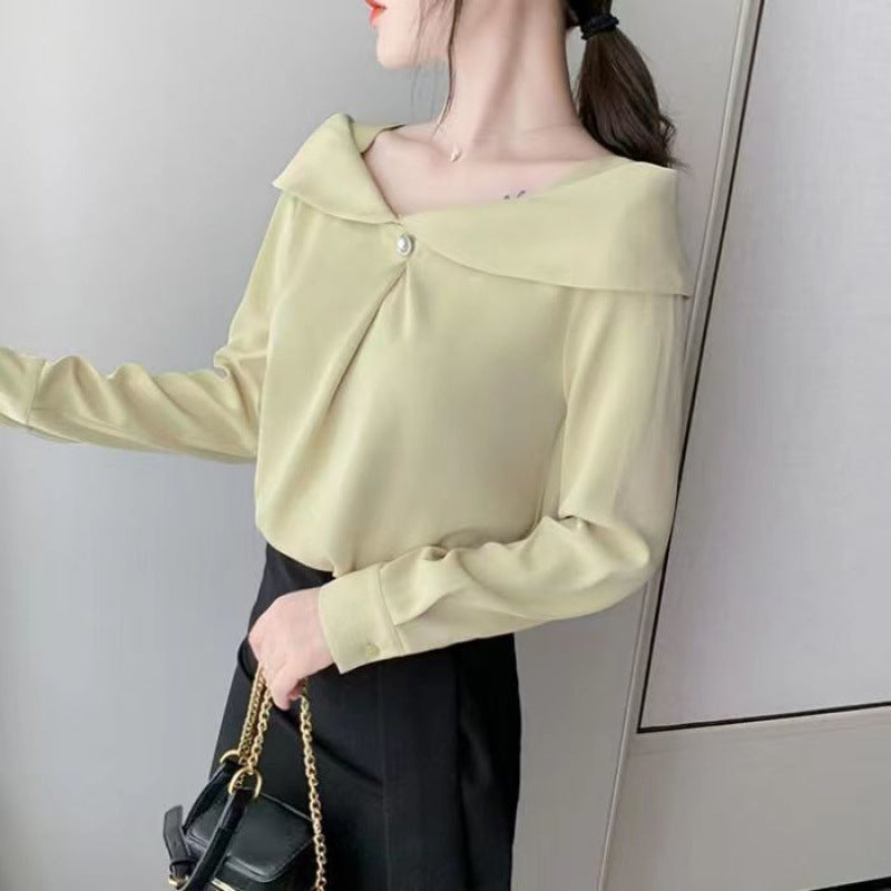 Silk Shirt Spring 2023 New Satin Top Women's Design Sense All-match Loose Light Mature Elegant Chiffon Shirt