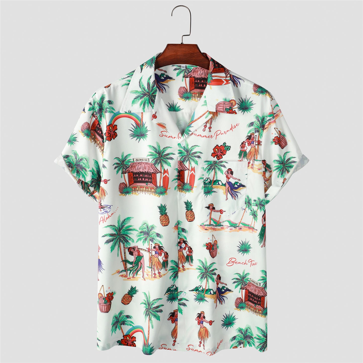 Foreign trade independent station for 2023 spring and summer positioning flower full printed shirt cross-border short sleeve men's and women's 3320