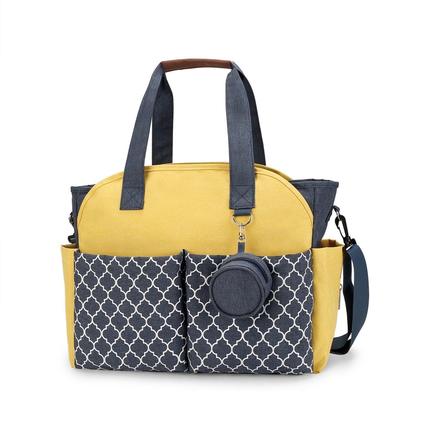 New portable single shoulder mummy bag printed geometric with pacifier package mother and baby travel outdoor mother bag
