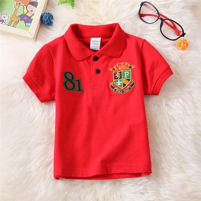 Summer Teen Polo Shirts for Boys Fashion Children Sports Tops Cotton Baby Breathable T Shirt 2-14 Years Kids Clothes