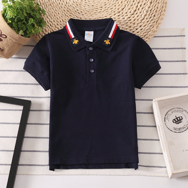 Summer Teen Polo Shirts for Boys Fashion Children Sports Tops Cotton Baby Breathable T Shirt 2-14 Years Kids Clothes