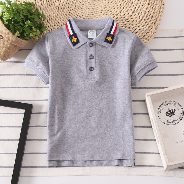 Summer Teen Polo Shirts for Boys Fashion Children Sports Tops Cotton Baby Breathable T Shirt 2-14 Years Kids Clothes