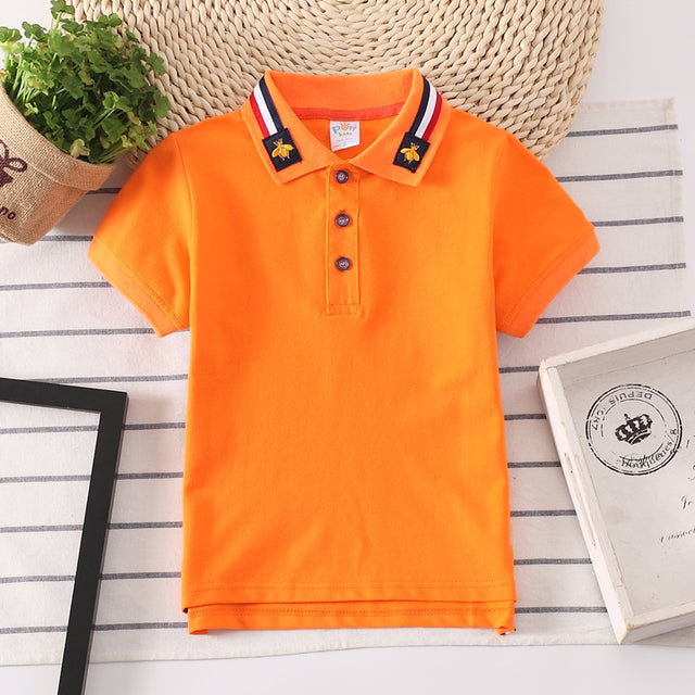 Summer Teen Polo Shirts for Boys Fashion Children Sports Tops Cotton Baby Breathable T Shirt 2-14 Years Kids Clothes