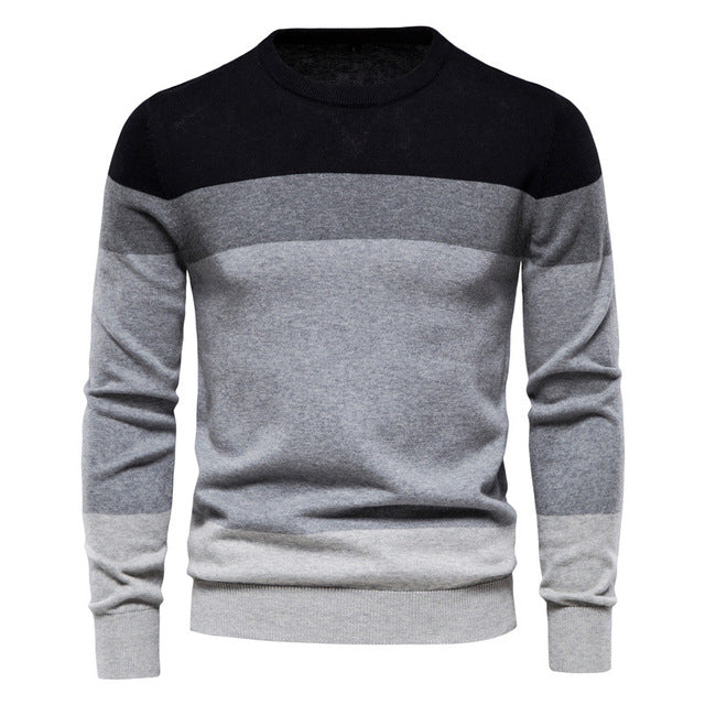 Sweater Men Pullover Cotton Striped Sweaters Male Autumn Winter Fashion Jersey Mens Sweaters Basic Boy Jumpers Plus Size 5XL