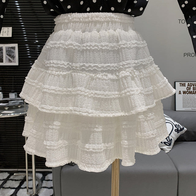 Sweet High Waist Versatile Cake Skirt for Women Spring Design Slim temperament A-line Short Skirt