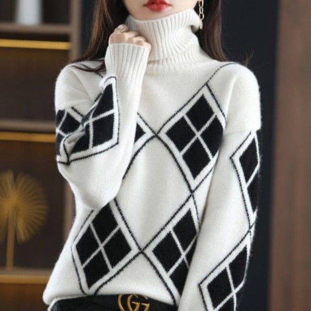 Turtleneck Pullovers Women Warm Knitted Casual Winter Soft Sweater Females Korean Style Temper Classic Thick All-match Clothing