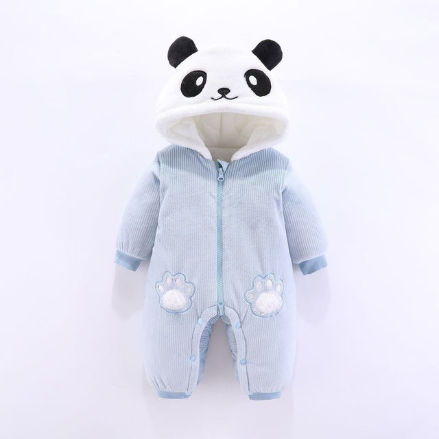 Winter Panda Baby Hoodie Rompers Overalls Bodysuit Jumpsuit Newborn Girl Boy cotton Snowsuit Kids infant Snow Wear clothes