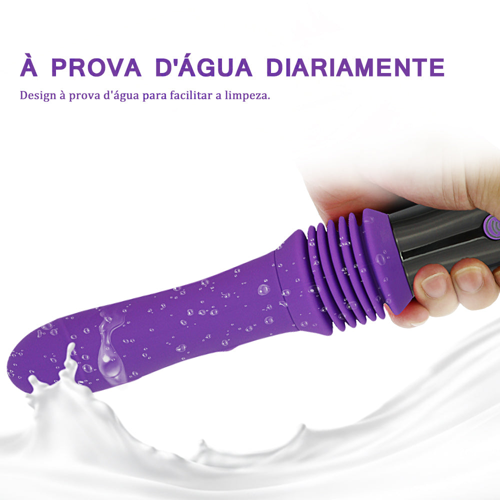Automatic suction plug charging remote control gun machine with suction cup female masturbation device telescopic vibrator turn bead rod imitation phallus
